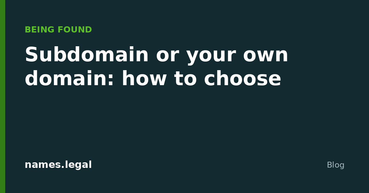 Subdominio o dominio propio: cómo elegir